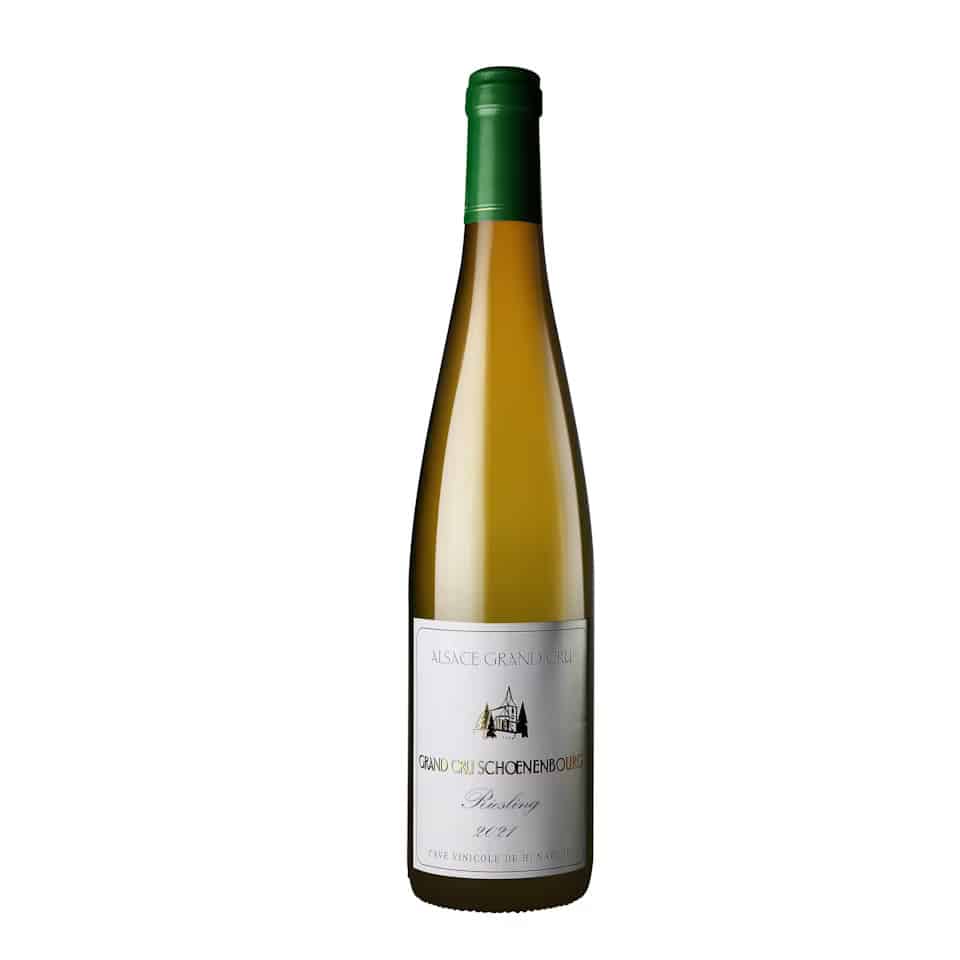 Hunawihr Schoenenbourg Grand Cru 2020 vitvinsflaska med etikett