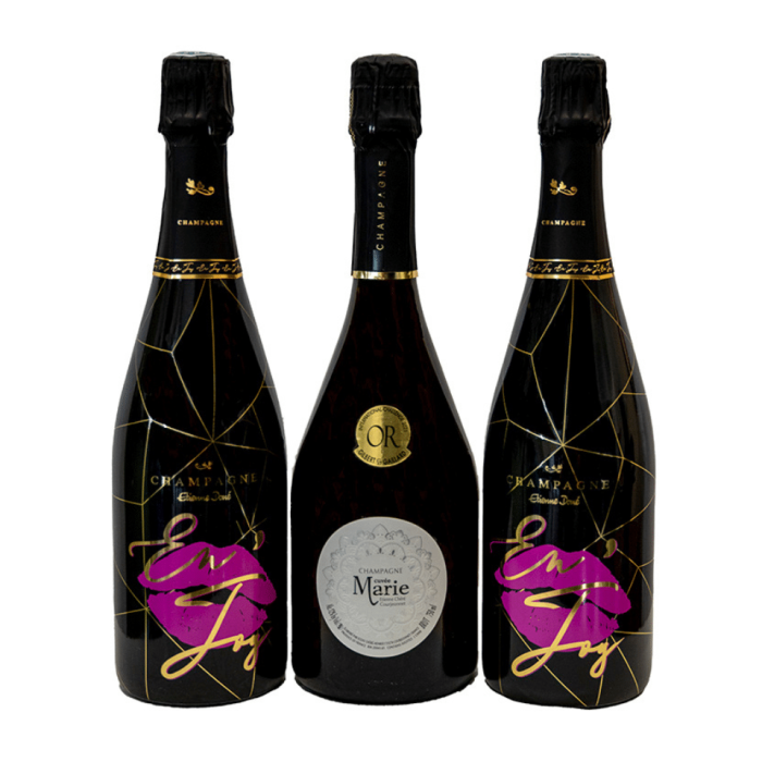 Champagne Mix Enjoy 3st flaskor mousserande vin med etikett