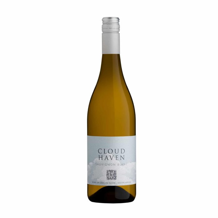 Cloud Haven 2020 vitvinsflaska med etikett