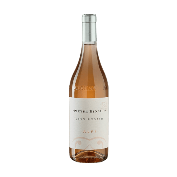 Pietro Rinaldi Vino Rosato Alfi 2018 rosevinsflaska med etikett